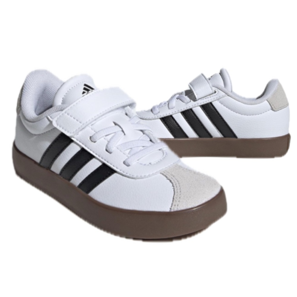 Adidas Toddler/Kids' Grand Court White Black and Beige with Gum Sole